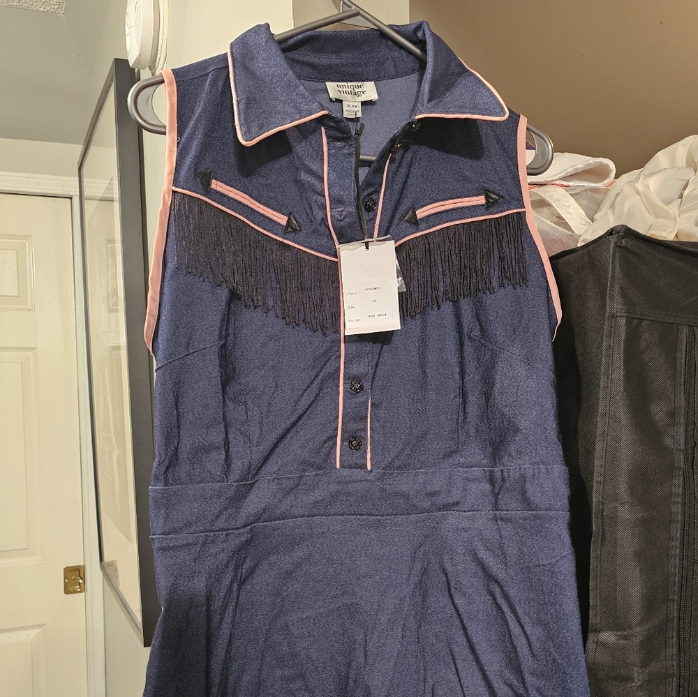 Unique Vintage Western Wiggle Dress XL - Picture 6 of 8